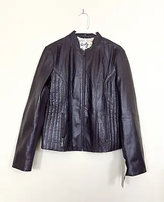 Buy Scully Genuine Leather Jacket Womens Size XL Zipped Pockets Purple Western • 189£