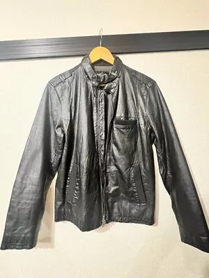 Buy UNITED ARROWS BLUE : LABEL Horsehide Leather Single Riders Jacket Men M Japan • 177.41£