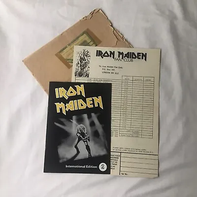 Buy Iron Maiden Int. Edition Fan Club Magazine No.2  +  Fan Club Merch Leaflet. • 320£