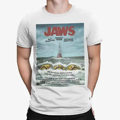 Buy Jaws T-Shirt Poster Retro Art Shark Tee 70s 80s Horror Movie Film Gift UK  • 5.99£