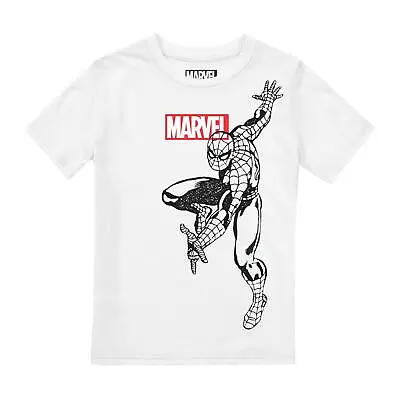 Buy Marvel Boys T-shirt Spiderman Outline Top Tee 7-13 Years Official • 9.99£