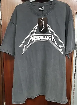 Buy Metallica No Life Till Leather Washed Black Tee 100% Official • 16.99£