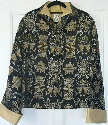 Buy Vintage 60s Black Gold Jacket Thai Chinese Double Happiness Embroiderd 14 16  • 25£