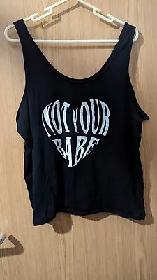 Buy Women Clothes Primark Black And White Not Your Babe Vest Size 22/24 100% Cotton • 2.99£