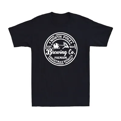 Buy Brewing Co. North Pole Premium Christmas Spirits Funny Christmas Men's T-Shirt • 15.99£