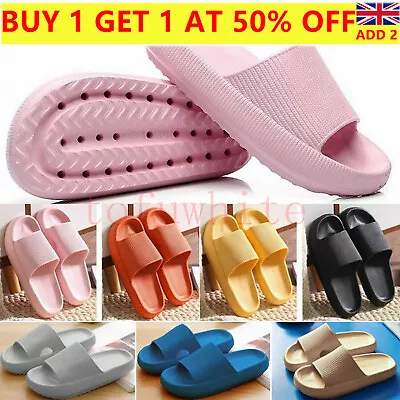 Buy Unisex PILLOW SLIDES Sandals Ultra-Soft Bathroom Slippers Anti-Slip Cloud.Shoes • 5.59£
