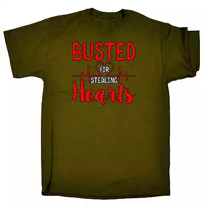 Buy Busted For Stealing Hearts Valentines Day - Mens Funny Novelty T-Shirt Tshirts • 12.95£