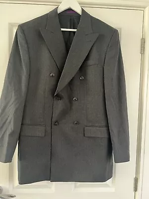 Buy Next Charcoal Grey Double Breasted Wool Blazer Size 40L Office Workwear Jacket • 13.50£