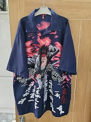 Buy  Y2K Anime Button Up Shirt Dragon Ball Z Samurai Warrior  XL • 40£