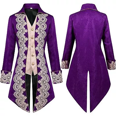 Buy Mens Retro Coat Steampunk Victorian Morning Steampunk Gothic Jacket Frock • 39.99£