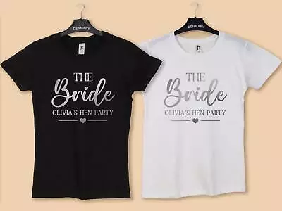 Buy Bride-to-Be T-Shirts: Personalised BridesTee, Silver & Rose Gold Hen Party  • 9.99£