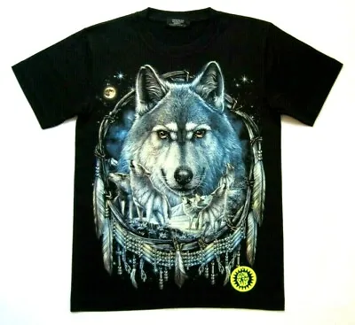 Buy Wolf Spiritual Dreamcatcher/Noon/Nature/Tattoo/Gothic/Rock/Metal/Biker/Death Tee • 17.95£