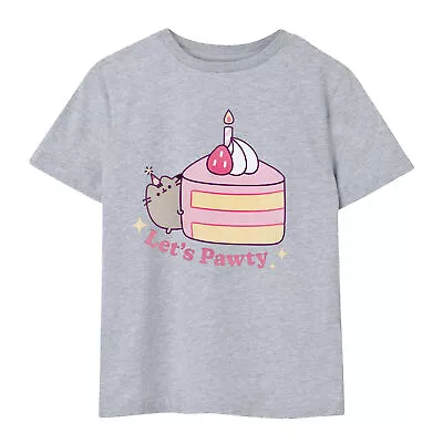Buy Pusheen Girls Let�'s Pawty T-Shirt NS7644 • 14.59£
