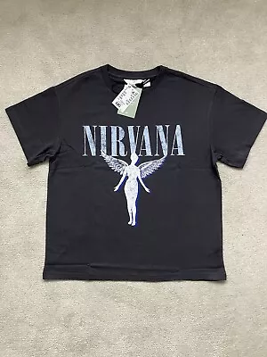 Buy Genuine Official Nirvana Grey Angel T Shirt Small Brand New With Tags H&M • 11£