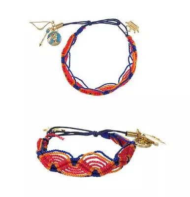 Buy Disney Couture Pocahontas Blue/red/orange 14kt Gp Bow/arrow/round Charm Bracelet • 11.15£