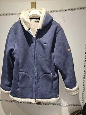 Buy Vintage Trespass Hooded Jacket Sherpa Lined Blue Large • 75£