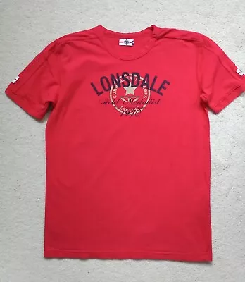 Buy Lonsdale Hold Medalist 1970 England Printed Red T-shirt Size XL • 8.99£