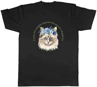 Buy Guardian Angel Mens T-Shirt Lucky Ones Have A Ragdoll Cat Tee Gift • 8.99£