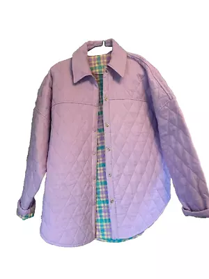 Buy JACKET  REVERSIBLE  MEDIUM  For SPRING  SOFT LILAC ONE SIDE GREEN MIX OTHER SIDE • 7.50£