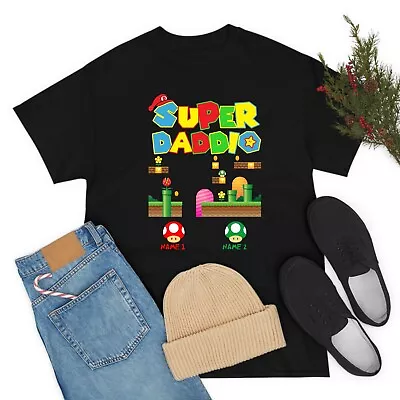 Buy Personalised Super Daddio Fathers Day T-shirt Kid Name Different Mario Actors • 13.99£