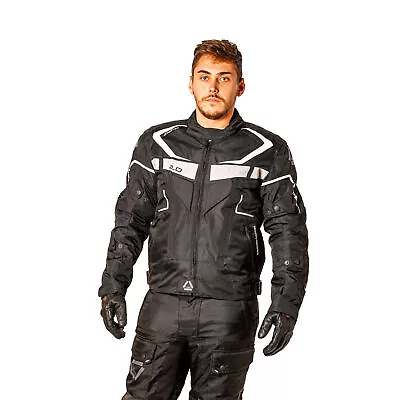 Buy Mens Waterproof Motorcycle Jacket Sports Touring Textile Thermal Black CE UKCA • 65£