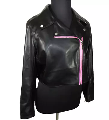 Buy Torrid Betsey Johnson Plus Size 2X Faux Leather Cropped  Moto Jacket • 118.40£