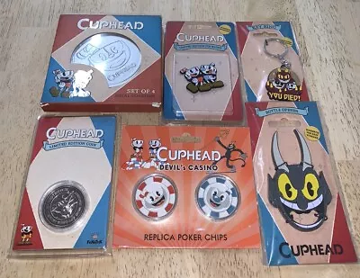 Buy Cuphead Merch Bundle Pin/Coin/Coasters/Keychain/Bottle Opener/Poker Chips • 15.99£