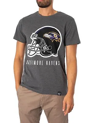 Buy Recovered Men's NFL Ravens Helmet T-Shirt, Grey • 6.95£