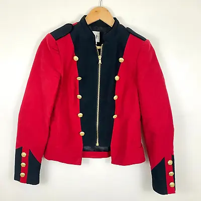 Buy Gap Marching Band Military Jacket Sz XS Red Black Gold Femme Nutcracker Holiday • 45.36£