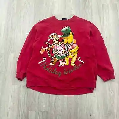 Buy VINTAGE 90s Winnie The Pooh Christmas Crewneck Sweatshirt Size Large L Women's • 18.92£