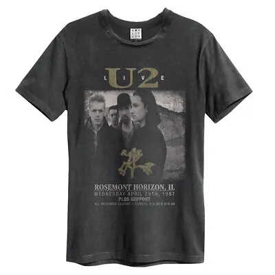 Buy Amplified U2 Live Charcoal Cotton T-shirt • 22.95£