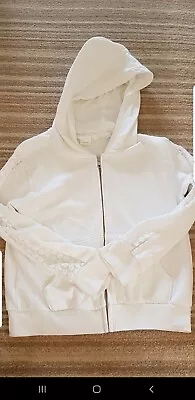 Buy Next Girls Lace White Zip Up Hoodie Age 7 • 10£