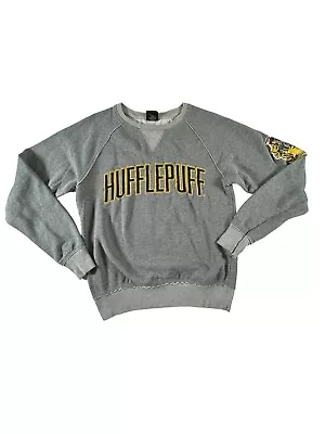 Buy Harry Potter Hufflepuff Gray Sweater Adult Size Small Wizarding World • 14.49£