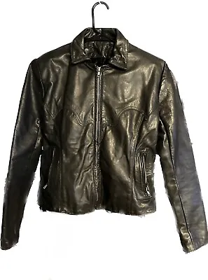 Buy VTG Gypsy Leather: Biker Motorcycle Jacket Women’s Size 14 Lace Sides 1980’s EUC • 127.08£