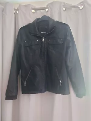 Buy Bench Black Faux Leather Jacket UK Size Medium Mens  • 35£