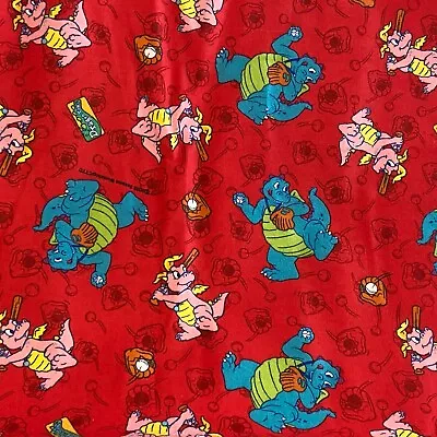 Buy Vintage 2003 Sesame Street Workshops Red Dragon Tales Soft Flannel Fabric 84” • 23.58£