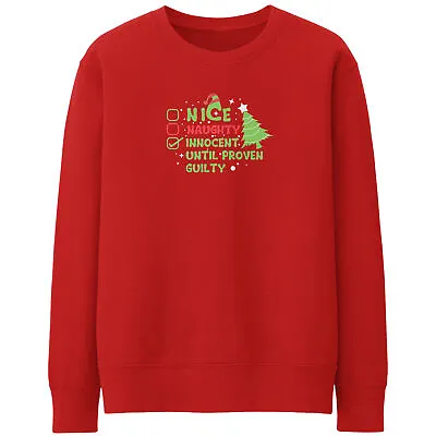Buy Nice Naughty Innocent Until Proven Guilty Christmas Sweatshirt Casual Her Xma... • 22.99£