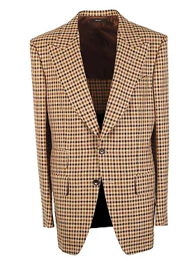 Buy TOM FORD Atticus Checked Brown Sport Coat Size 50 / 40R U.S. Jacket Blazer  N... • 1,799.10£