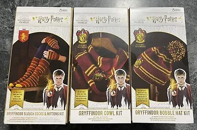 Buy New Harry Potter Gryffindor Knitting 🧶 3 Box Set Hat Scarf Gloves Socks • 15£