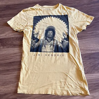 Buy Karl Ferris Mens Yellow Jimi Hendrix T-shirt Size S • 13.98£