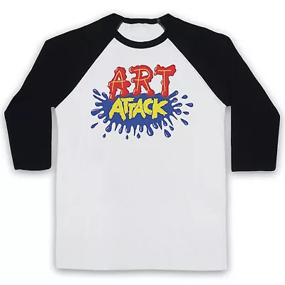 Buy Art Attack Logo Unofficial Creative Kids Tv Retro Show 3/4 Sleeve Baseball Tee • 23.99£