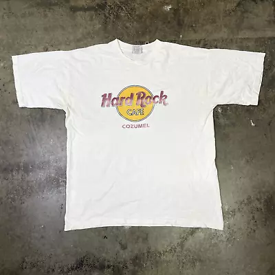 Buy Hard Rock Cafe USA T-Shirt Mens Cozumel 90s Graphic Tee, White, XL • 9£