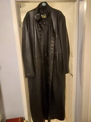 Buy Trench Coat Neo Matrix Black Men's Lambskin Leather Full-Length Overcoat Movie  • 85£