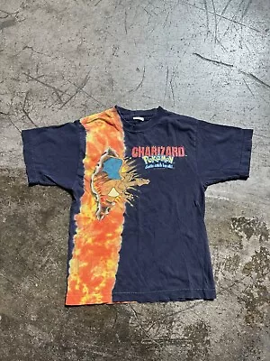 Buy Vintage Charizard Pokemon T Shirt Youth Large L 2000 Nintendo Boys Tee Flame • 51.31£