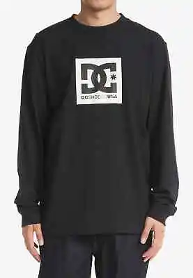 Buy Dc Shoes Mens T Shirt.new Square Star Black Cotton Long Sleeved Skater Top W22 • 22.99£