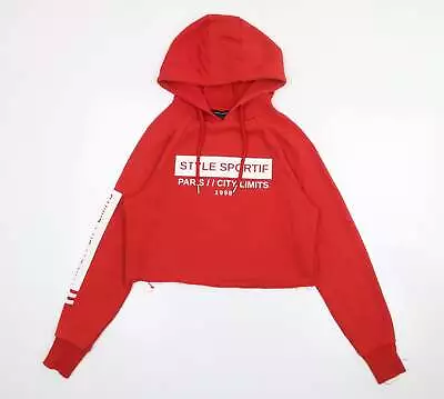 Buy New Look Womens Red Cotton Pullover Hoodie Size 6 • 4.75£