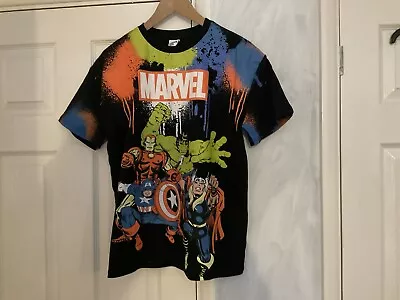 Buy Age 13/14 - Black Marvel T Shirt • 4£