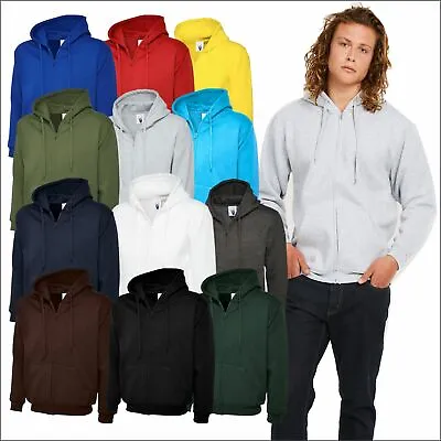 Buy Uneek Unisex Classic Full Zip Hooded Sweatshirt Casual Workwear Pullover Jumper • 17.47£