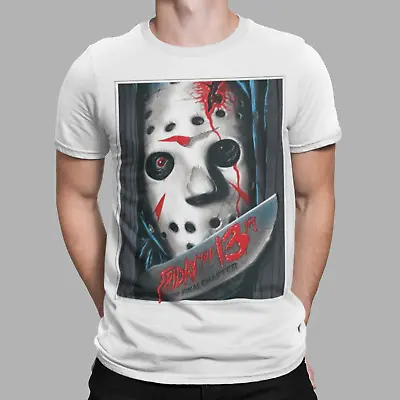 Buy Friday The 13th T-shirt Movie Poster Classic Horror Film Official Art Tee Retro • 7.97£