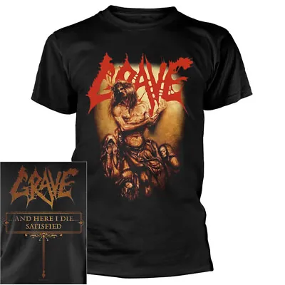 Buy Grave Here I Die Satisfied Shirt S-XXL T-shirt Death Metal Official Band Tshirt • 21.99£